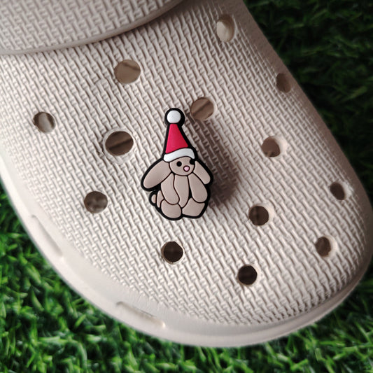 Cute Bunny with Santa Hat Croc Charm