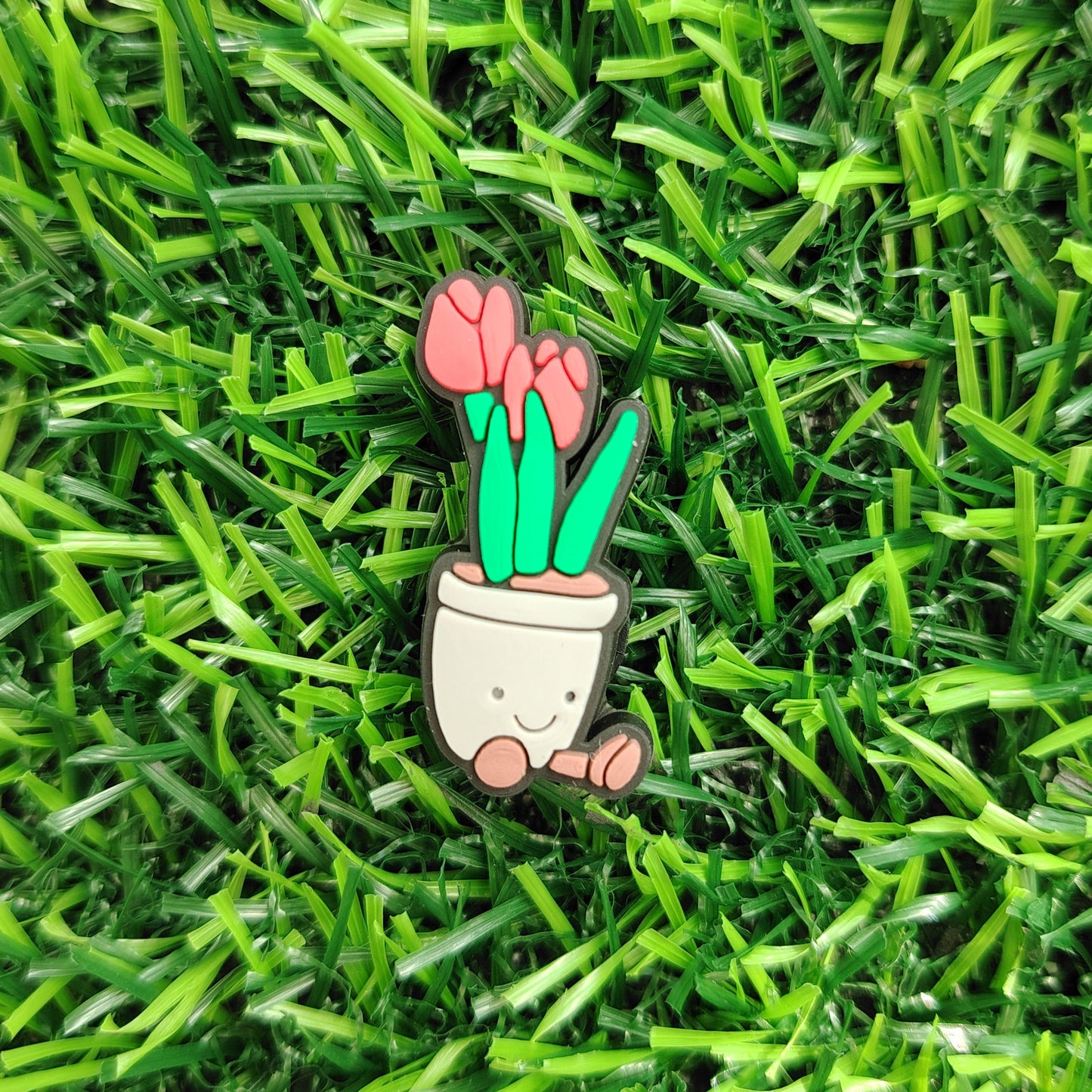 Cute Tulip Pot Croc Charm
