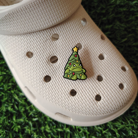 Cute Christmas Tree rain frog Croc Charm