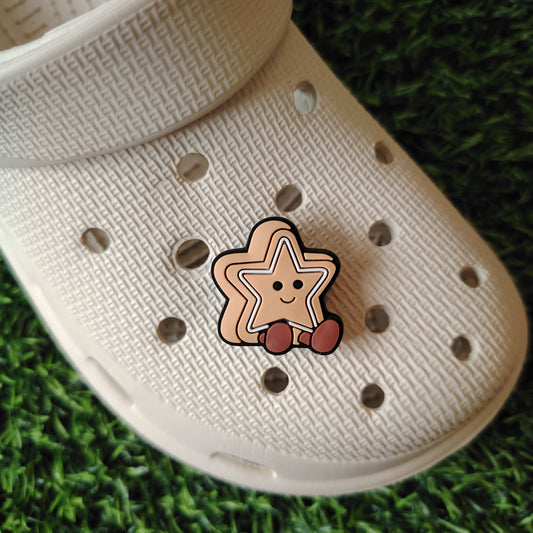 Cute Christmas Star Cookie Croc Charm