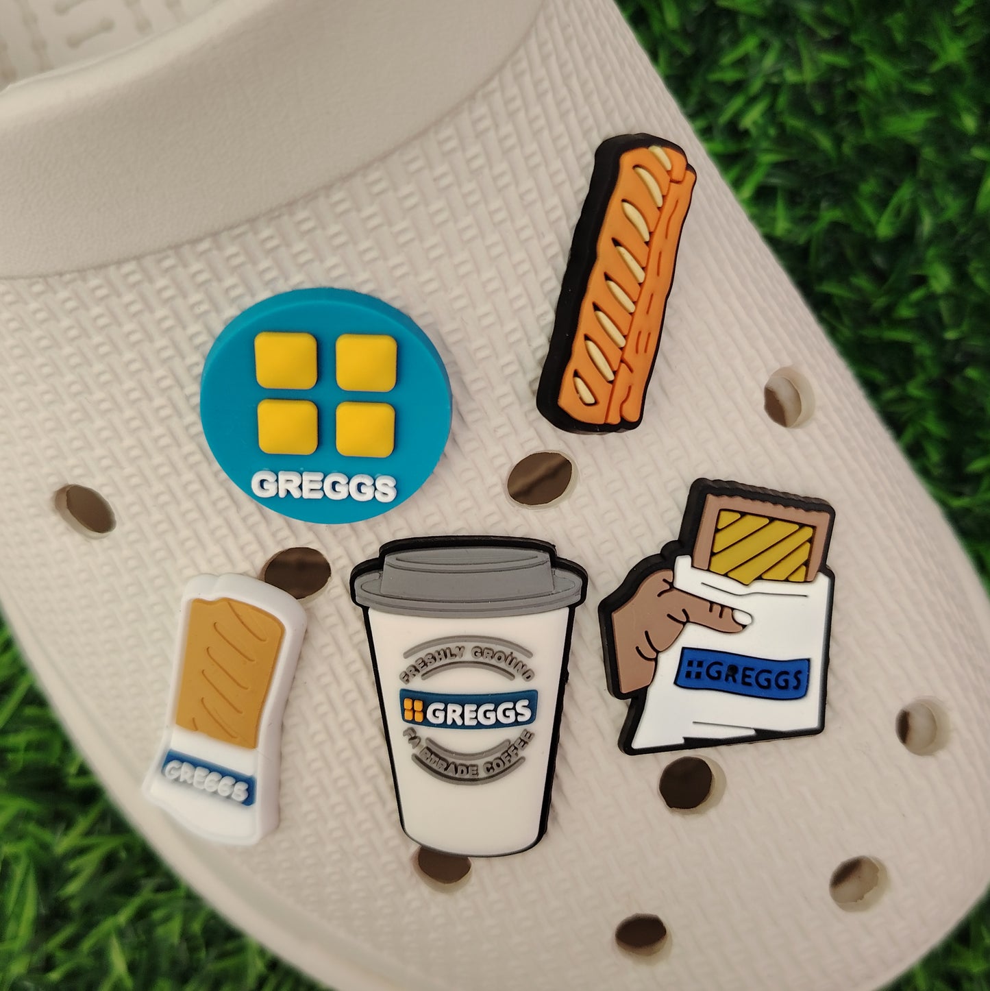 Greggs Sausage Roll Croc Charm
