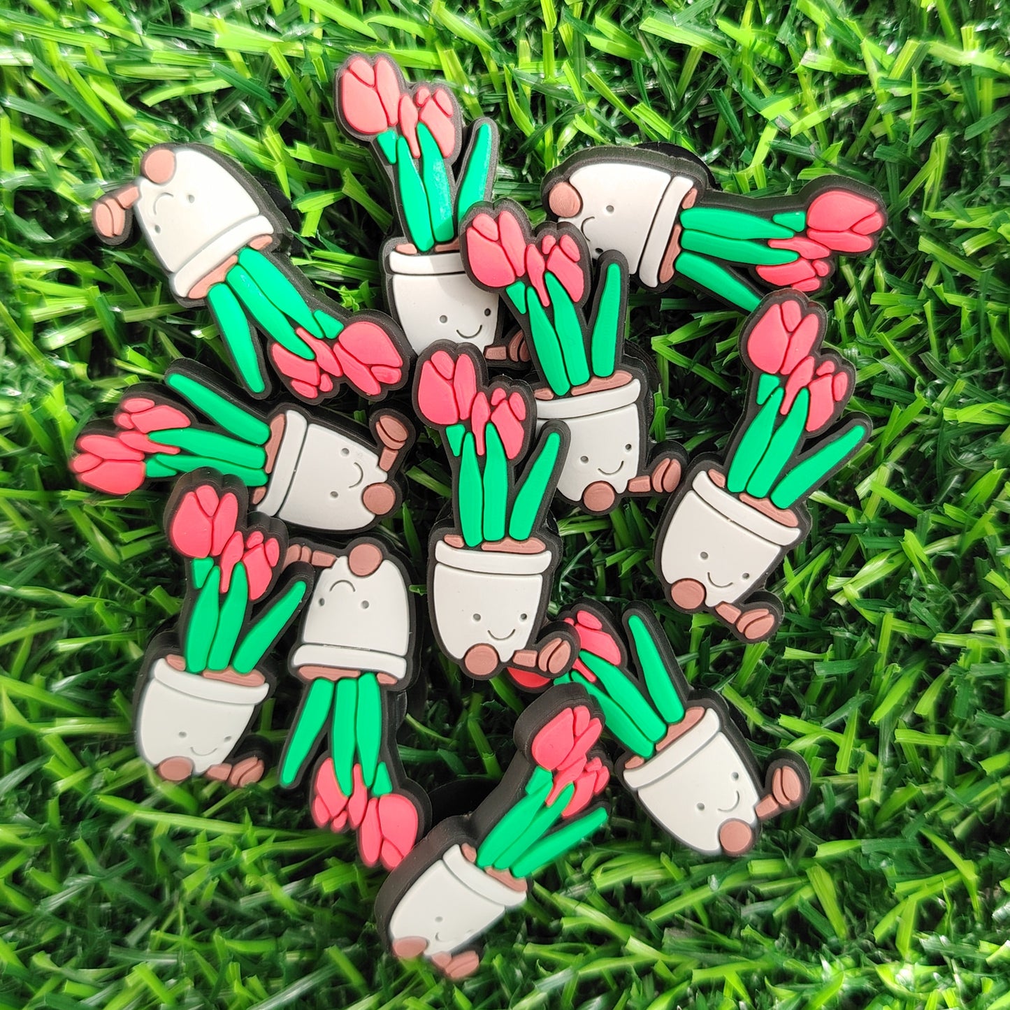 Cute Tulip Pot Croc Charm