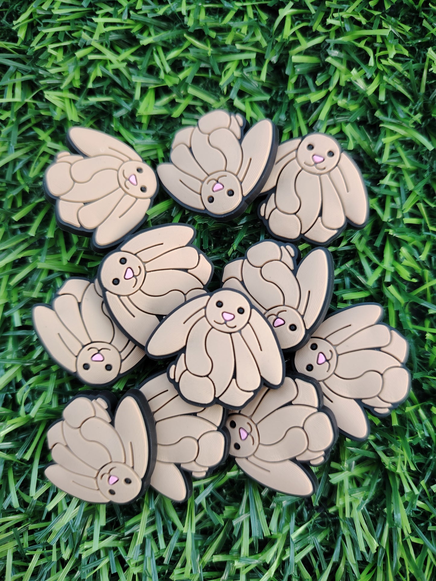 Cute Bunny Croc Charm Beige