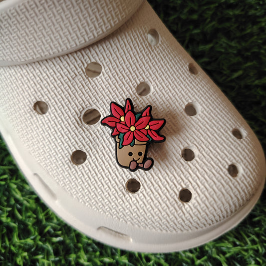 Cute Christmas Poinsettia Plant Croc Charm