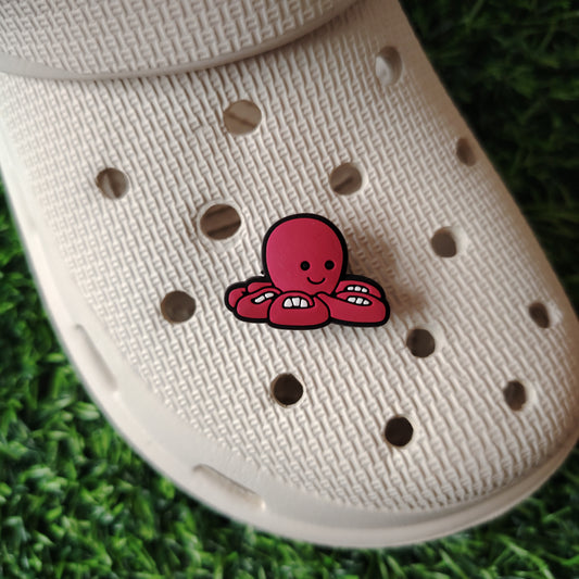 Cute Red Octopus Croc Charm