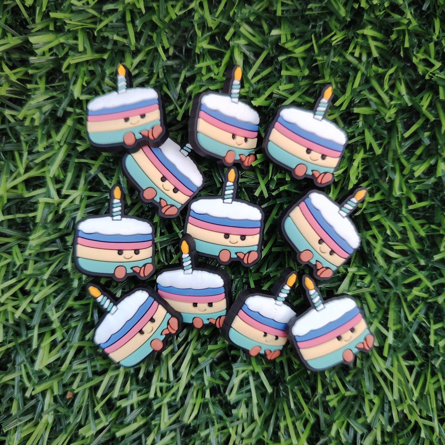 Rainbow Birthday Cake Shoe Charm