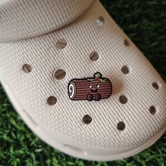Cute Christmas Yule log Croc Charm