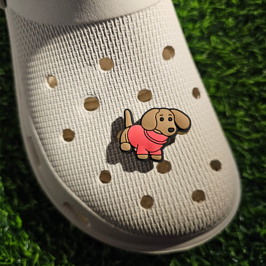 Cute Sausage Dog in a Sweater Croc Charm