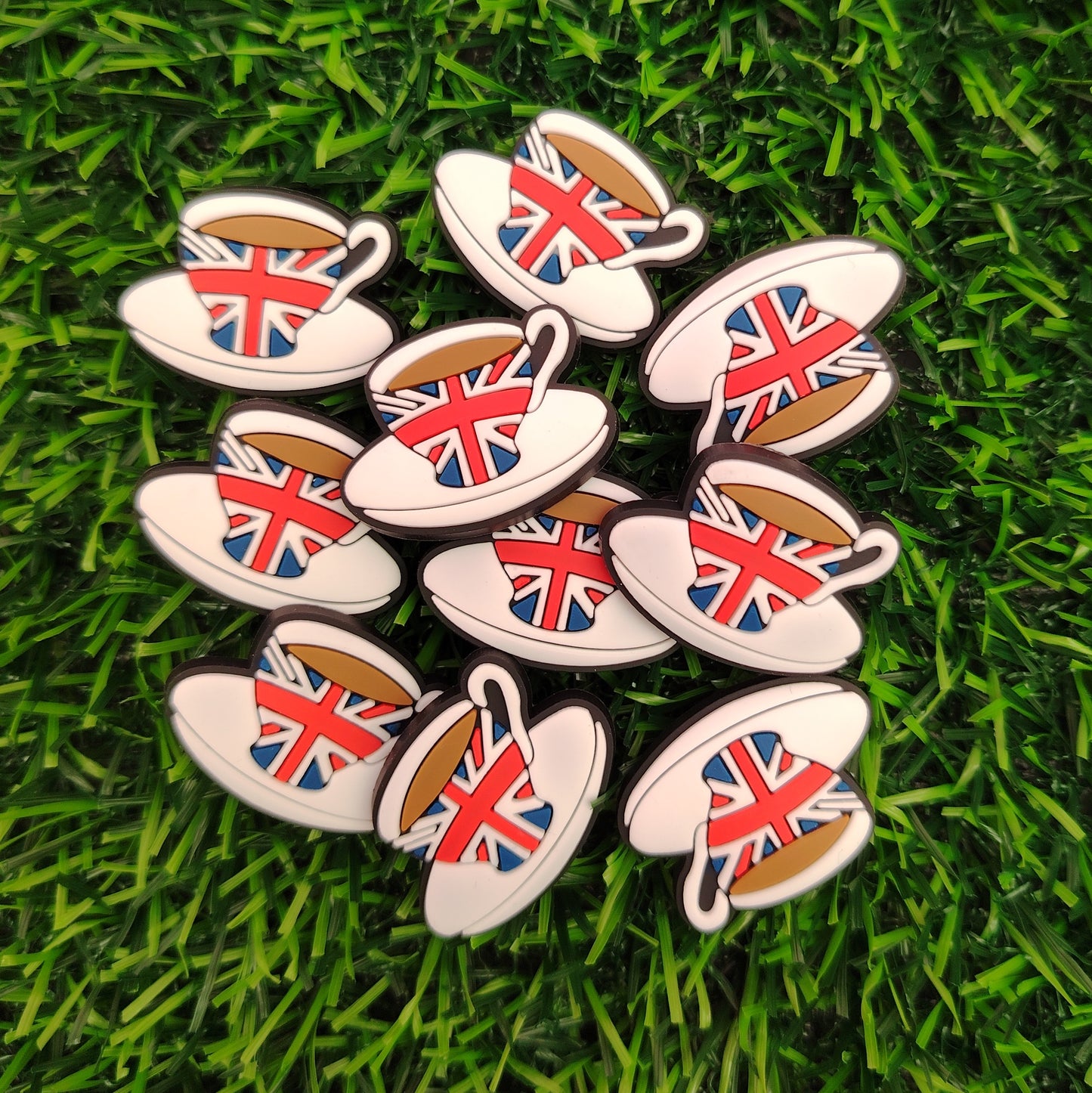 British Cup Of Tea Croc Charm