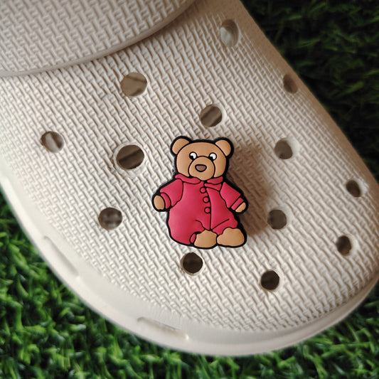 Cute Bartholomew Bear Red Pjs Croc Charm
