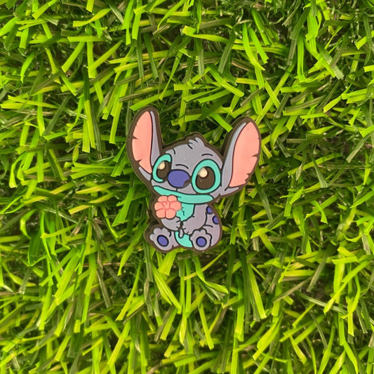 Stitch with flower Croc Charm