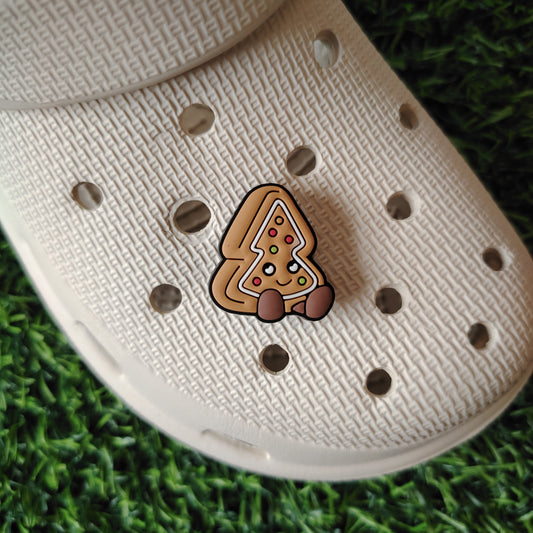 Cute Gingerbread Tree Croc Charm